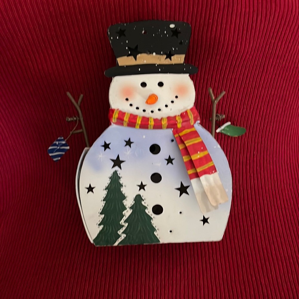 Snowman Lantern for Tea Light Candles (Preowned)
